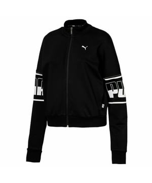 Chaqueta de chándal Puma Rebel Negra de manga larga con cremallera para mujer 855418 01