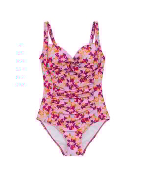 85% Polyester, 15% Elastaan. Stof: Zachte aanraking, Stretch. Ontwerp: Zomerbloemen. Bevestiging: Pull-On. Stijl achterkant: Vierkant. Hals: Liefje. Verstelbaar bandje, niet-bedrade gewatteerde cups, ondersteunende cup, buikcontrole. Pasvorm: Flatterend. Duurzaamheid: Gemaakt van gerecycled materiaal. Zonneschatting: UPF 50+.