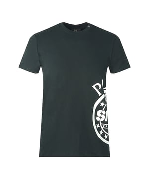 Plein Sport Side Logo Schwarzes T-Shirt. Philipp Plein Sport Schwarzes T-Shirt. Stretch Fit 95% Baumwolle, 5% Elasthan. Hergestellt in Italien. Großes Plein Sport Markenlogo. Style Code: TIPS129IT 99