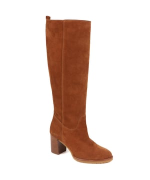 The new season sees the return of knee-high boots, crafted in rich tactile suede, the long boots are styled with a slouchy silhouette, ideal for layering under mid-length dresses. Created with an inside zip running up half of the boot and balanced on smooth block heels, Iona is for storming the city streets.

Calf Measurements:
Size 3: 350mm, Size 4: 360mm, Size 5: 370mm, Size 6: 380mm, Size 7: 390mm, Size 8: 400mm
 Leg Length: 40cm
 Top-Line Width: 17.2cm