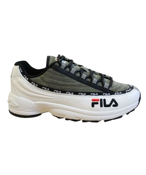 Fila DSTR97 S entrenadores para hombres blancos zapatos de cuero de gamuza blanca 1010712 90s