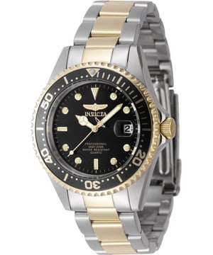 De Invicta 8934OB heeft een roestvrijstalen horlogekast van 38 millimeter met een zwarte wijzerplaat.
Dit model wordt aangedreven door een accuraat Quartz uurwerk.
20 bar waterdicht.
Dit model is onderdeel van de Invicta Pro Diver collectie.

Inclusief 2 jaar garantie.