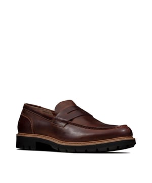 Clarks Batcombe Edge Slip-On Brown Smooth Leather Mens Zapatos 261479627