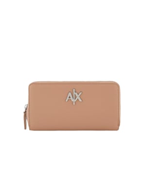 Portemonnaie Armani Exchange Classic AX Damen Beige Polyester. Authentisches Taschen-Accessoire der Marke Armani Exchange - Streetwear/Sportswear-Design von Armani Exchange - Armani Exchange für Damen, perfekt für den Alltag - Das beige Portemonnaie von Armani Exchange lässt sich hervorragend mit dem Rest Ihrer Garderobe kombinieren - komfortables Polyester-Material - klassisch - Classic AX -