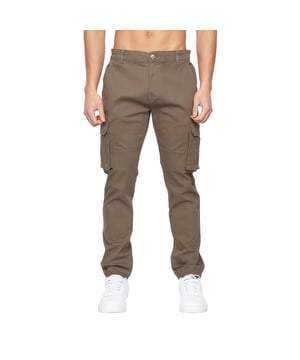 98% Cotton, 2% Elastane. Design: Plain. Fastening: Button, Zip Fly. Fabric Technology: Durable, Stretch. Belt Loops. Pockets: 2 Side Pockets, 2 Cargo Pockets, 2 Back Pockets, Flap Closure, Concealed, Buttoned. Hem: Ribbed.