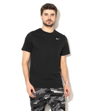 The Nike Dri-FIT Men's Training T-Shirt is a super soft and comfortable t-shirt to wear while running or lifting weights. - -.  This Nike men's t-shirt features Dri-FIT technology to wick away sweat leaving you feeling dry. - -.   Plus, the training shirt's standard-fit offers a great range of motion, so you stay comfortable throughout each rep. - -.   Make sure you're ready for your next workout with the Nike Dri-FIT Men's Training T-Shirt.