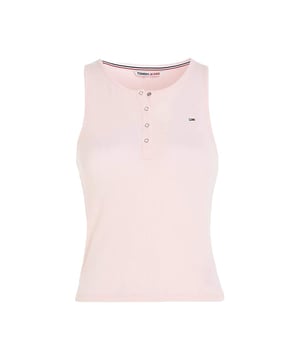 Tommy Jeans Essential Damen Top in Rosa aus Baumwolle. Authentische Kleidung der Marke Tommy Jeans – Streetwear/Sportswear-Design von Tommy Jeans – Tommy Jeans für Frauen, modisch und perfekt für den Alltag – Das rosa Tommy Jeans Top lässt sich ideal mit dem Rest Ihrer Garderobe kombinieren – Bequemes Baumwollmaterial – klassisch – essentiell –