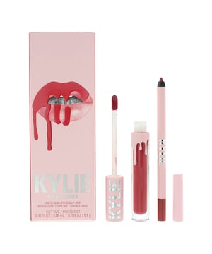 Kylie By Kylie Jenner Matte Lip Kit contains a lip liner and a matte liquid lipstick. The lip liner is ultra creamy, waterproof and lasts up to 24 hours.  For best results line and fill in using the liner and then use one coat of the matte liquid lipstick. The lipstick has a non sticky finish and is long lasting up to 8 hours of wear.