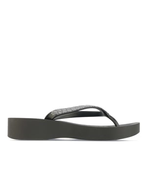 Ipanema Mesh Wedge Links teenslippers voor dames, zwart
