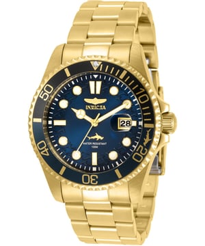 Das Invicta 30810 hat ein 43 millimeter Edelstahl gehäuse mit einem blauen Zifferblatt.
Dieses Modell wird von einem präzisen  Quarzuhrwerk angetrieben.
10 bar Wasserdichtigkeitszertifizierung.
Dieses Modell ist von der Invicta Pro Diver Kollektion.

2 Jahre Garantie.