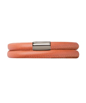 Genuine Leather BraceletDoubleStainless steel magnetic catch • Jewellery Box Not Guaranteed