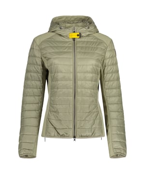 Blijf warm en stijlvol in de Parajumpers Green Jacket. Dit luxe groene damesjack is gemaakt van lichtgewicht, geisoleerde stof die warmte vasthoudt en beschermt tegen de elementen. Geef stijl niet op voor comfort - maak een statement!, Parajumpers Kym-jack, Twee verborgen zakken met ritssluiting aan de voorkant, PJS-patch op de linkermouw, Centrale ritssluiting, Parajumper groene jas, Voering: 100% polyester, Vulling: 90% eendendons, 10% eendenveren, elastische manchetten, groene jas