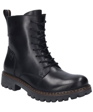 Die Marta 02 Stiefelette von JOSEF SEIBEL repräsentiert modernen Tragekomfort und eine Perfektion in Passform und Funktion, eingebettet in hochwertige Materialien. Dieser Damenschuh in zeitlosem Schwarz, gefertigt aus feinstem Nappa-Rindsleder, besticht durch seine alltagstaugliche Eleganz und lässt sich ideal in jede Freizeitgarderobe integrieren. Die warm gefütterte Textil-Innenausstattung gewährleistet auch an kühleren Tagen ein angenehm warmes Fußklima. Ein besonderes Merkmal ist die Möglichkeit, die Textil-Innensohle durch eigene orthopädische Einlagen zu ersetzen, was den individuellen Tragekomfort zusätzlich erhöht. Die PU-Sohle mit leicht strukturiertem Profil bietet nicht nur ausgezeichnete Dämpfungseigenschaften, sondern ist auch federleicht, was den Schuh zum idealen Begleiter für ausgedehnte Spaziergänge oder den Alltag macht. Der bequeme Blockabsatz mit einer Höhe von 3,5 cm unterstützt eine natürliche Gangart. Dank des praktischen Reißverschlusses lässt sich der Schuh leicht an- und ausziehen. Mit der AGO-Fertigungsart - eine leichte und formbeständige Machart, bei der das Oberteil des Leders mit der Unterseite der Innensohle verklebt und anschließend die Laufsohle aufgeklebt wird - setzt JOSEF SEIBEL auf eine innovative und nachhaltige Produktionstechnologie. Diese Stiefelette ist nicht nur ein Symbol für modernen Komfort und eine ausgezeichnete Passform, sondern auch ein Ausdruck von Slow Fashion, die Wert auf Langlebigkeit und Qualität legt. Die Marta 02 ist somit mehr als nur ein Schuh - sie ist eine Hommage an die Handwerkskunst und das Erbe von JOSEF SEIBEL, perfekt geeignet, um den urbanen Lebensstil aktiv und stilvoll zu genießen.