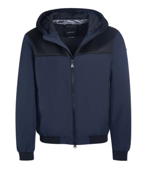 100% poliéster; chaqueta Geox;  Modelo: M0221NT2634F4386;  Mano de obra de alta calidad;  capucha;  Dos bolsillos delanteros;  Cremallera;  Detalles del logotipo Geox