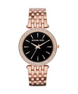 Specification Details Brand Michael Kors Model MK3402 Barcode Number 0796483175914 Gender Women's Case Diameter 39mm Case Material Stainless Steel Case Colour Rose Gold Dial Colour Black Band Material Stainless Steel Band Colour Rose Gold Movement Quartz Chronograph No Water Resistance 5 ATM