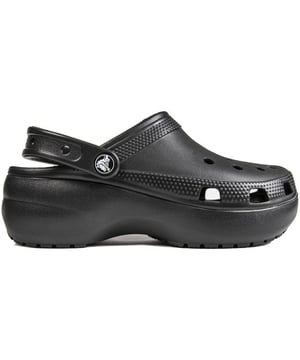 Color: Especificaciones: Nueva versión del clásico zueco Crocs, con mayor altura del tacón y un diseño fresco y vibrante. Cómodo gracias al ajuste Roomy Fit y al Iconic Crocs Comfort que aporta carácter, flexibilidad y ligereza. Correa móvil en el talón que permite llevarla tanto como babucha como sandalia. Cómoda plantilla anatómica con una altura de 4 cm.