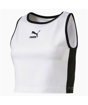 Puma Classics T7 White Cropped Tank - Frauen