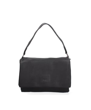 Bolso bandolera para mujer. El cierre es con botón magnético. Los bolsillos internos son uno con cremallera y dos abiertos. Los bolsillos externos son uno en la espalda con cremallera. La bandolera es ajustable y extraíble en ecopiel. El mango es de ecopiel. Hay un compartimento interno. El material exterior es ecopiel. Internamente está forrado en poliéster. Medidas: 28x20x9 cm. Producto de moda