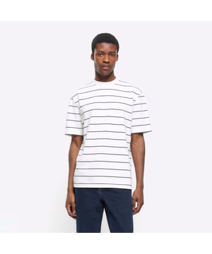 Regular fit, RI Studio, Stripe print, Crew neckline, Short sleeves, Cotton for this product has been more responsibly sourced