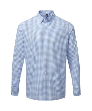 65% Polyester, 35% Katoen. Stof: Garengeverfd. Ontwerp: Geruit, Gingham. Halslijn: Knoopsluiting, smalle kraag. Sluiting: Knoopsluiting. Manchet: Geknoopt. Mouwtype: Met lange mouwen. Stoftechnologie: Duurzaam. Rugstuk, Easy-Care, Mouwbeschermer. Geschikt voor: Semi-Fitted. 110gsm. Duurzaamheid: Amfori, BSCI, REACH, Sedex, WRAP Gecertificeerd.