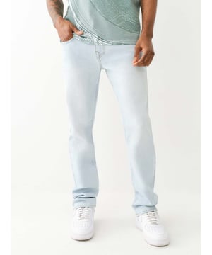 The Ricky Single Needle Jean the perfect every day denim. This pair of men’s jeans feature a faded wash, zip fly, and five pocket construction. Finished with clean hardware, belt loops, yellow single needle stitching, and back horseshoe detailing on the back pockets.