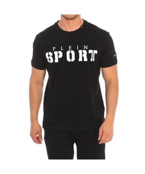 Plein Sport short sleeve t-shirt.
 Round neckline with ribbed finish.
 Brand print on the front.
 Claw print on the back side.
 Brand insignia on one sleeve.
 Seams seen in tone.
 Composition: 100% cotton
 Care:
Wash at maximum temperature 30º.
 Iron at medium temperature.
 Do not use dryer.
 Do not use bleach.
 Do not dry clean.