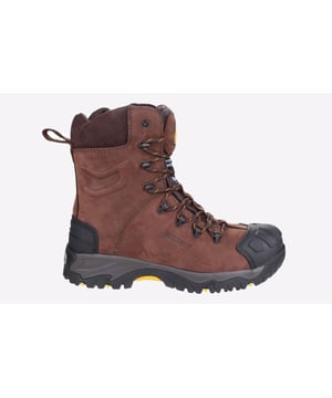 Ein strapazierfähiger, wasserdichter Sicherheitsstiefel aus hochwertigem Nubukleder mit Verbundstoff-Zehenkappe, nichtmetallischer Durchtrittsicherheitseinsatzsohle und 200 g Thinsulate.  
- Vollständig wasserdichter Sicherheitsstiefel aus Verbundmaterial - Atmungsaktive wasserdichte Membran und Mesh-Futter - Wasserabweisendes Nubukleder-Obermaterial - Thinsulate-Futter und temperaturbeständige Außensohle - YKK-Metall-Seitenreißverschluss - Thinsulate-Futter für Kälteisolation - Gepolsterter Wildlederkragen und gepolsterte Mesh-Zunge - Herausnehmbares Memory-Schaum-Fußbett - Erfüllt die SRC-Rutschfestigkeitsstandards - Entspricht den Sicherheitsstandards EN ISO 20345:2011 für Sicherheitsschuhe