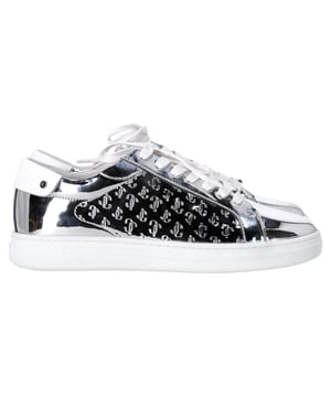 VINTAGE, RRP AS NEW
The Jimmy Choo Rome/F Monogram Sneakers in Metallic Silver Leather exude bold luxury and modern sophistication. Crafted from high-quality metallic leather, these sneakers feature the brand's signature monogram in a sleek, eye-catching design. The shimmering silver finish adds a touch of glamour, making them perfect for those who want to stand out in style. With a comfortable, padded sole and a refined silhouette, these sneakers offer both premium comfort and high-fashion appeal. Whether paired with casual looks or adding a luxe touch to a dressed-up ensemble, the Jimmy Choo Rome/F Monogram Sneakers are a statement piece that brings a striking edge to any wardrobe.

 Jimmy Choo Rome/F Monogram Sneakers in Metallic Silver Leather

Condition: Excellent
Signs of wear: No visible signs of wear
Packaging: None
Color: Metallic silver
Material: Leather | leather
Size: EU | 39.5/US9.5/UK6.5
Measurements: Heel height: 30; Insole length: 255
SKU: NAPPUFRSH446371W