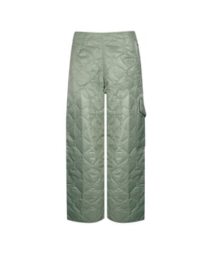 Parajumpers groene broek, gewatteerde polyester gevulde broek, 100% polyamide, effen groene broek, Nijlgroene broek