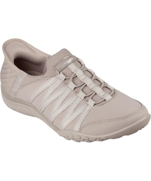 Simply step-in and go with comfort and style wearing Skechers Hands Free Slip-ins Relaxed Fit: Breathe-Easy - Roll-With-Me. This casual style features a soft knit mesh upper and a cushioned Skechers Air-Cooled Memory Foam® insole.