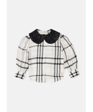 Check me out! This scrumptious monochrome check blouse with statement sequin collar will be your go to this season - wear with our sequin kick flares for the ultimate party combo. About Me: 100% Viscose Model is 140cm and is wearing age 10. Look After Me: Think Planet. Wash At 30C.