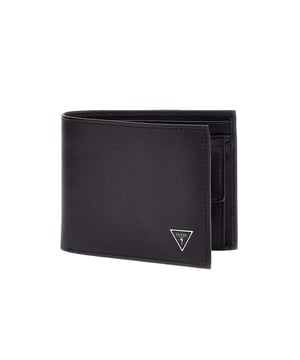 Portemonnaie Guess Certosa Saffiano Herren Schwarz Leder. Authentisches Gepäck von der Marke Guess - Streetwear/Sportswear-Design von Guess - Guess für Herren, modisch und perfekt für den Alltag - Das schwarze Guess Portemonnaie lässt sich ideal mit Ihrer Garderobe kombinieren - Bequemes Leder-Material - klassisch - Certosa Saffiano -