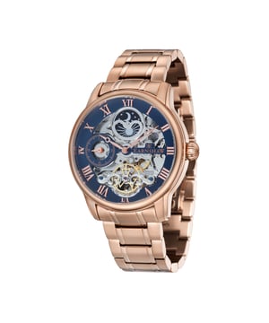 COLLECTION: LONGITUDE AUTOMATIC SKELETON
MODEL: ES-8006-44
MOVEMENT: AUTOMATIC SKELETON 
CASE MATERIAL: STAINLESS STEEL
CASE DIAMETER (MM): 44
CASE THICKNESS (MM): 14
CASE SHAPE: ROUND
CASE COLOR: ROSE GOLD
DIAL COLOR: BLUE
BAND: STAINLESS STEEL BRACELET
BAND COLOR: ROSE GOLD
BUCKLE: DEPLOYMENT BUCKLE WITH PUSH BUTTONS
BAND WIDTH (MM): 22
WATER RESISTANCE: 5 ATM
WATCH WEIGHT (G): 150
WARRANTY: 2 YEARS INTERNATIONAL WARRANTY