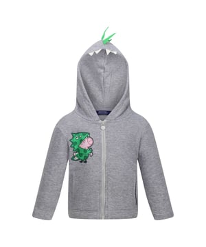 
Materiaal: 80% Katoen, 20% Polyester. Stof: Fleece, Marl. Ontwerp: Dinosaurus. Gemerkt tabblad, gemerkte ritstrekker. Halslijn: Kapitein. Mouwtype: Met lange mouwen. Eigenschappen van de kap: Gegroeid op de kap. Zakken: 2 Zijzakken. Bevestiging: Volledige ritssluiting. 100% Officieel Gelicentieerd. Personages: George Pig.