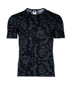 Hochwertiges Herren Unterhemd der Marke VERSACE. Kurzarm Shirt mit Barocco-Print. Elastische Baumwoll-Jersey Qualität.