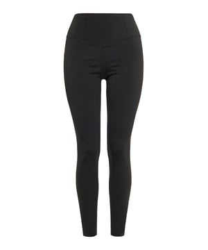 Deze nauwsluitende legging is ontworpen voor de moderne, actieve vrouw en biedt een mix van stijl en functionaliteit. De elastische hoge taille zorgt voor een stevige pasvorm, terwijl de rekbare stof onbeperkte beweging mogelijk maakt tijdens verschillende activiteiten zoals yoga, sporten of vrijetijdskleding. Met een sportieve look met lange pijpen is deze legging perfect om je trainingsoutfit moeiteloos te verbeteren.  Broek
