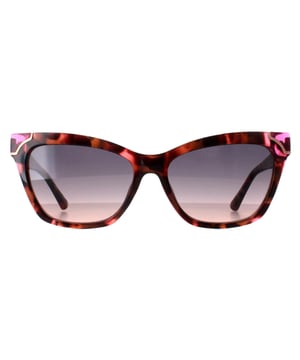 Guess Rectangle Womens Pink Havana Smoke Gradient GU7840  Sunglasses are the epitome of effortless cool and contemporary style. These sunglasses feature sleek and slender frames with a rectangle shape, perfectly balancing sophistication with a hint of playfulness. The iconic Guess logo adorns the temples, adding a touch of signature flair.