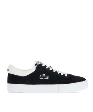 Men's Lacoste Trackserve Trainers in Black-White.- Suede upper.- Padded ripstop collar.- Perforations and embroidery crocodile to side.- Vulcanised rubber outsole. Ref: 746SMA0026312.