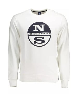 Weisser Baumwollpullover.
  Langarmeliges Sweatshirt.
  Rundhalsausschnitt.
  Stilvoller Druck und Logo.
  Hergestellt aus Naturfasern.
  Geeignet fur Manner.