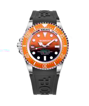 Bobroff BF0004ibnBFS - Reloj para hombre automático acero inoxidable• material: acero inoxidable• cristal: saphir• pulsera: goma• correa: plata naranja• resistencia al agua: 1000 m (100 ATM)• tamaño de la caja: 44 mm