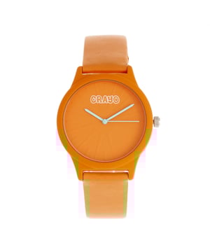 Matte Alloy Case; Precision Japanese Quartz Movement; Non-Glare Scratch-Resistant Mineral Crystal; Logo-Engraved Stainless Steel Caseback; Leatherette Strap; Logo-Engraved Stainless Steel Clasp; 38mm Case Diameter; 3ATM Water Resistance;