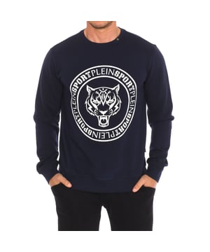 Sweatshirt Plein Sport.
 Ribbed crew neck.
 Brand print on the front.
 Ribbed cuffs and waistband.
 Seams seen in tone.
 Composition: 52% Cotton, 48% Polyester
 Care:
Wash at maximum temperature 30º.
 Iron at medium temperature.
 Do not use bleach.
 Do not use dryer.
 Do not dry clean.