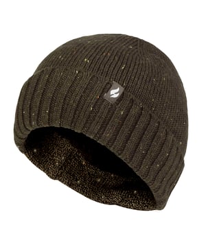 Heat Holders® Gorro grueso de punto elástico para hombrePresentamos nuestro gorro actualizado Heat Holders para hombre, ¡ahora con un elegante diseño de puño elástico! Al igual que el original, este gorro grueso está diseñado para mantenerle abrigado, cómodo y a la moda con su estilo contemporáneo y su tejido de punto estampado. Este innovador forro es aún más eficaz a la hora de retener el calor que los forros tradicionales, y no sólo es suave y lujoso en contacto con la piel, sino que también atrapa el aire caliente cerca del cuerpo y mantiene el aire frío fuera. El diseño acanalado de los puños garantiza un ajuste ceñido y una mayor durabilidad. Este forro térmico está diseñado para ser suave, con un lujoso tacto de forro polar, a la vez que mantiene el aire caliente cerca de la piel, impidiendo que entre el aire frío. Estos gorros también están muy de moda y combinan con la mayoría de los atuendos de invierno. Elige entre tres impresionantes colores: negro, vaquero o caqui. Hecho de Exterior: 100% Acrílico - Forro: 100% Poliéster, estos gorros son de talla única y se pueden lavar en lavadora.Detalles adicionales del productoGorro para hombre Heat HoldersForro de forro polar HeatweaverDiseño térmico gruesoConstrucción acanalada expertamente elaboradaSuave y cálidoSnug Turnover CuffOuter: 100% acrílicoForro: 100% poliéster3 opciones de colorLavable a máquina