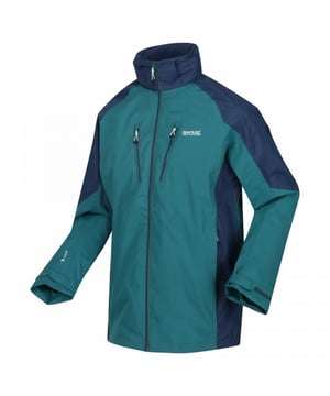 Material: 100% Polyester. Stoff: Hydrafort, Soft Touch. Futter: Mesh, Polyester, Taft. Design: Abzeichen, Logo, Mehrere Taschen, Einfarbig. Gewebe-Technologie: DWR-Ausrüstung, Wasserdicht, Winddicht. Faltbar, leicht, verstaubar, verschweißte Nähte, wetterbeständig. Manschette: Verstellbar. Ausschnitt: Kapuze. Ärmel-Typ: Langärmelig. Kapuzen-Merkmale: Verstellbar, Versteckt, Wegrollbar. Jacke/Mantel-Stil: Softshell. Taschen: 2 untere Taschen, 2 Brusttaschen, Reißverschluss, 1 Sicherheitstasche. Verschluss: Durchgehender Reißverschluss. Saum: Verstellbar, Shockcord-Saum.