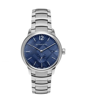 Specification Details Brand Burberry Model BU10007 Barcode Number 4053858559059 Gender Men's Case Diameter 40mm Case Material Stainless Steel Case Colour Blue Dial Colour Silver Band Material Stainless Steel Band Colour Movement Quartz Chronograph No Water Resistance 5 ATM