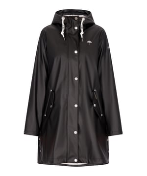 Wir stellen einen funktionellen, glatten Regenmantel mit normaler Passform und A-Linien-Silhouette vor. Diese Jacke mit Reißverschluss verfügt über eine Kapuze mit Kordelzug, Druckknöpfe und mehrere Taschen für Outdoor-Komfort. Jacke mit hohem Kragen für zusätzlichen Schutz. Es besteht aus 3000 mm dickem, wasserdichtem Stoff mit verschweißten Nähten und bietet Schutz bei Nässe. Perfekt, um trocken zu bleiben und elegant auszusehen  Regenmantel