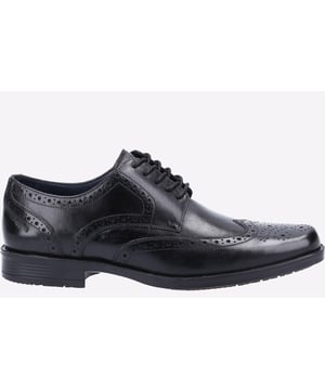 Hush Puppies Brace Brogue Lace-up Black Smooth Leather Mens Zapatos HPM2000_110