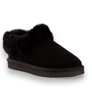 DETAILS Deze traditionele enkelpantoffel biedt comfort en ondersteuning. De extra kraag van schapenvacht zorgt voor extra warmte en geeft toch een stijlvolle look.  Traditionele pantoffel die je het hele jaar door zult dragen Pluche premium Australische schapenvacht voering Waterafstotend leren bovenwerk Volledige Australische schapenvacht binnenzool Stijlvol ogende schapenvacht kraag Lichtgewicht EVA, rubbermix buitenzool - zacht en extra dempend Schapenvacht ademt waardoor voeten warm blijven in de winter en koel in de zomer 100% gloednieuw en van hoge kwaliteit, wordt geleverd in een merkdoos, geschikt om cadeau te geven