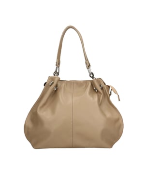 Bolso bandolera para mujer. El cierre es con cremallera. Los bolsillos internos son uno con cremallera. Los bolsillos externos son uno en la espalda con cremallera. La bandolera es ajustable y extraíble en piel. El mango es de cuero. Hay dos compartimentos internos. El material exterior es piel auténtica sauvage. Internamente está forrado en tejido 70% algodón - 30% seda. Medidas: 38x30x12 cm. Hecho en Italia