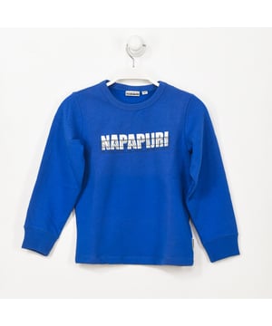 Sudadera Napapijri.
Color Azul
Cuello redondo con acabado acanalado.
Manga larga con puños acanalados.
Nombre de la marca estampado en frontal.
Costuras vistas a tono.

Composición:  100% Poliester

Lavar máximo a 30ºC.
- No planchar.
- Permite usar secadora.
- No usar lejía.
- No admite el lavado en seco.